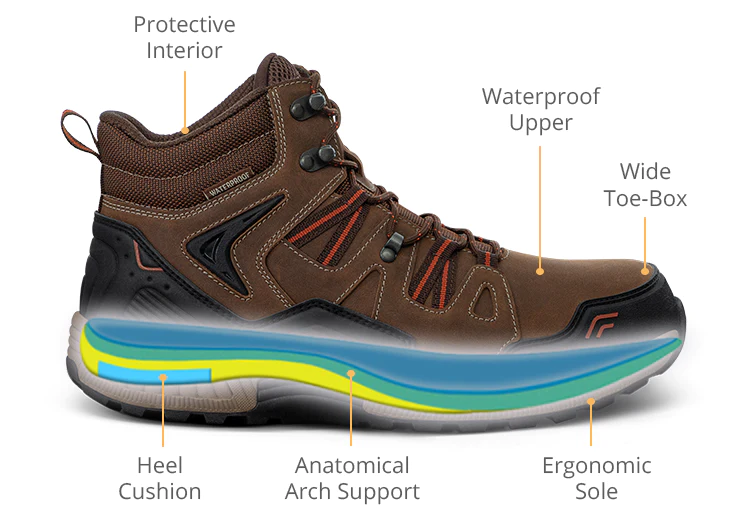 interior features of orthofeet hiking boots